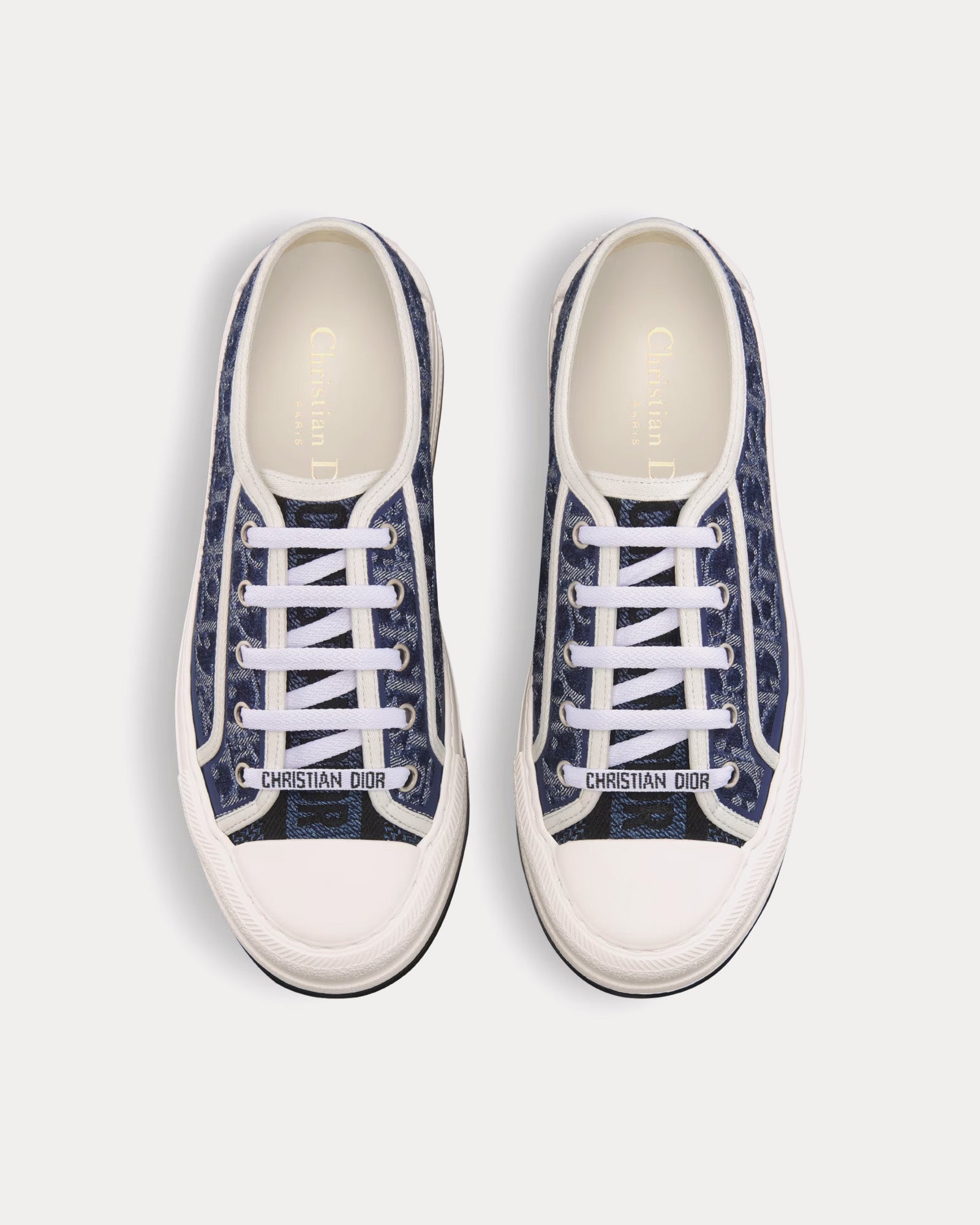 Dior Walk'n'Dior Platform Blue Stonewashed-Effect Cotton Denim Embroidered with Dior Oblique Motif Low Top Sneakers - 2