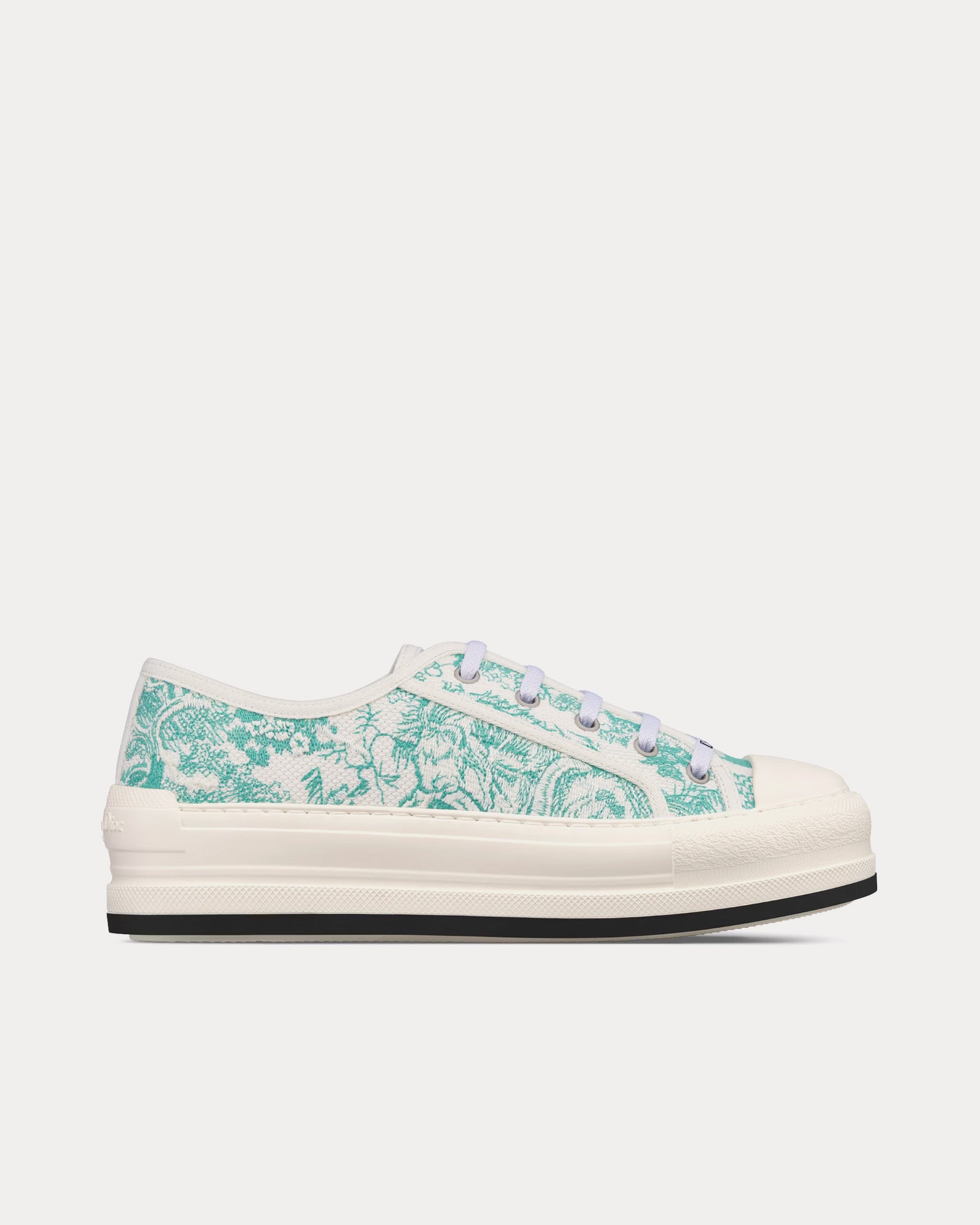 Dior Dioriviera Walk'n'Dior Platform Cotton Embroidered with Aquamarina Toile de Jouy Sauvage Motif Low Top Sneakers - 1