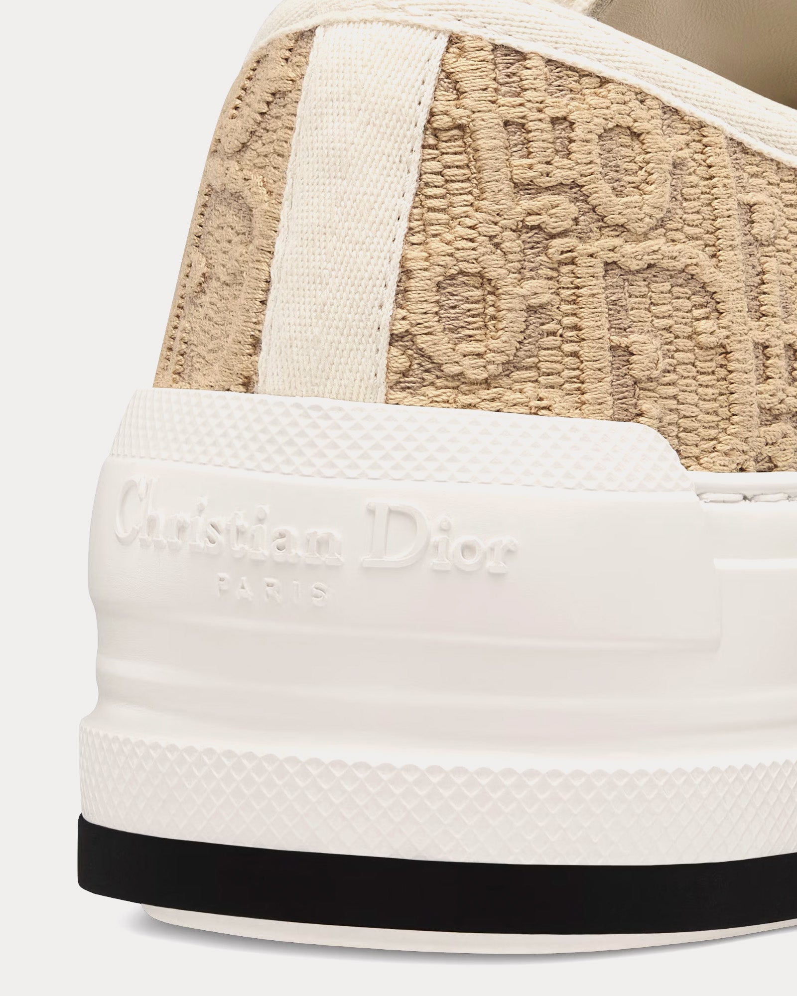 Dior Walk'n'Dior Platform Natural Raffia-Effect Cotton Embroidered with Dior Oblique Motif Low Top Sneakers - 4