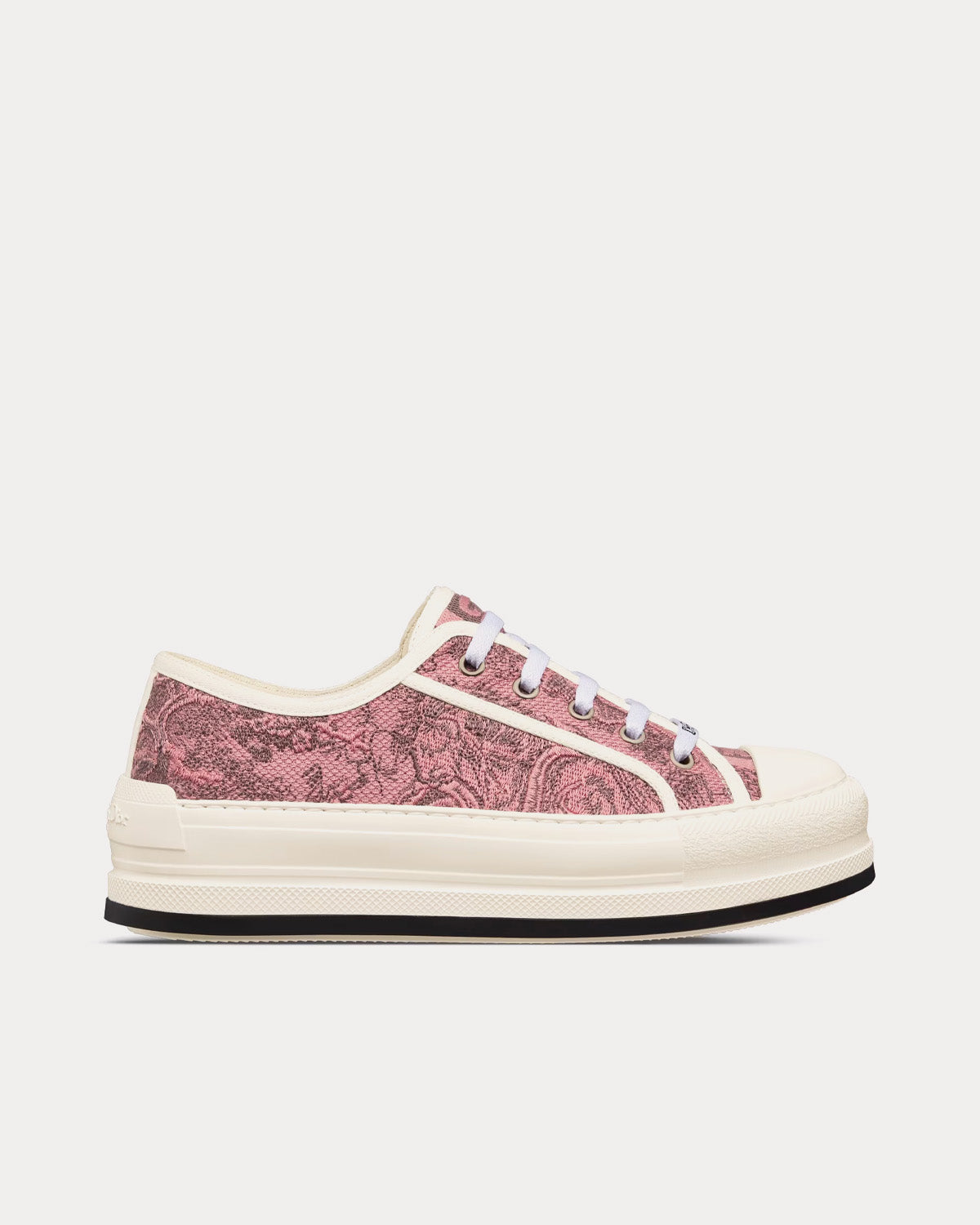 Dior Walk'n'Dior Platform Pink and Gray Embroidered Cotton with Toile de Jouy Sauvage Motif Low Top Sneakers - 1