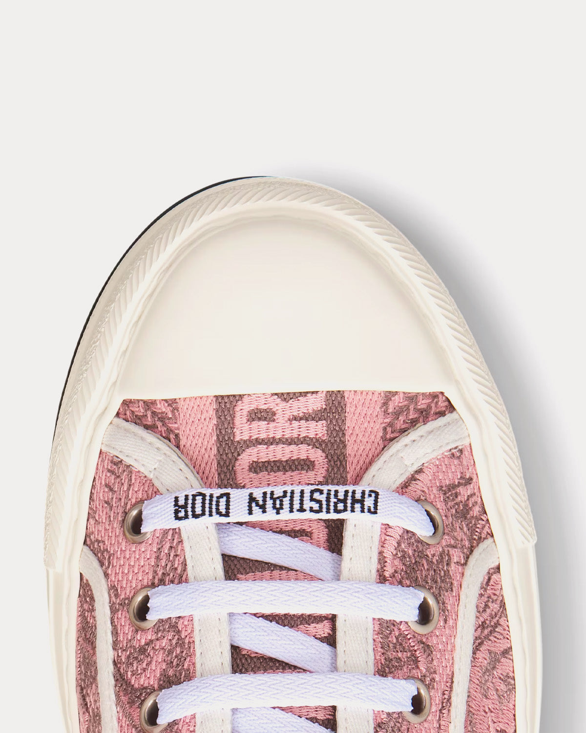 Dior Walk'n'Dior Platform Pink and Gray Embroidered Cotton with Toile de Jouy Sauvage Motif Low Top Sneakers - 5