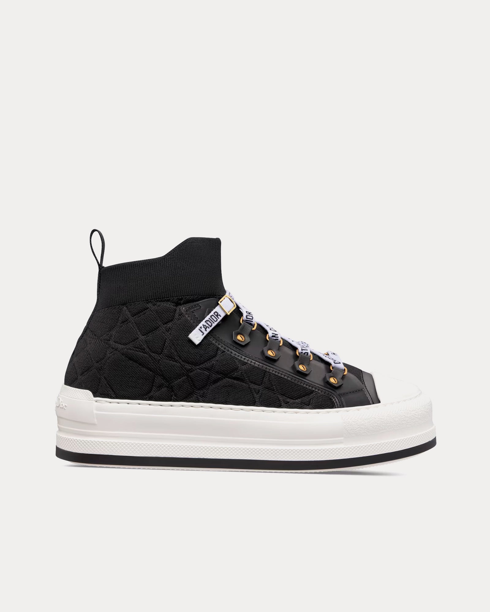 Dior Walk'n'Dior Platform Black Macrocannage Technical Mesh High Top Sneakers - 1