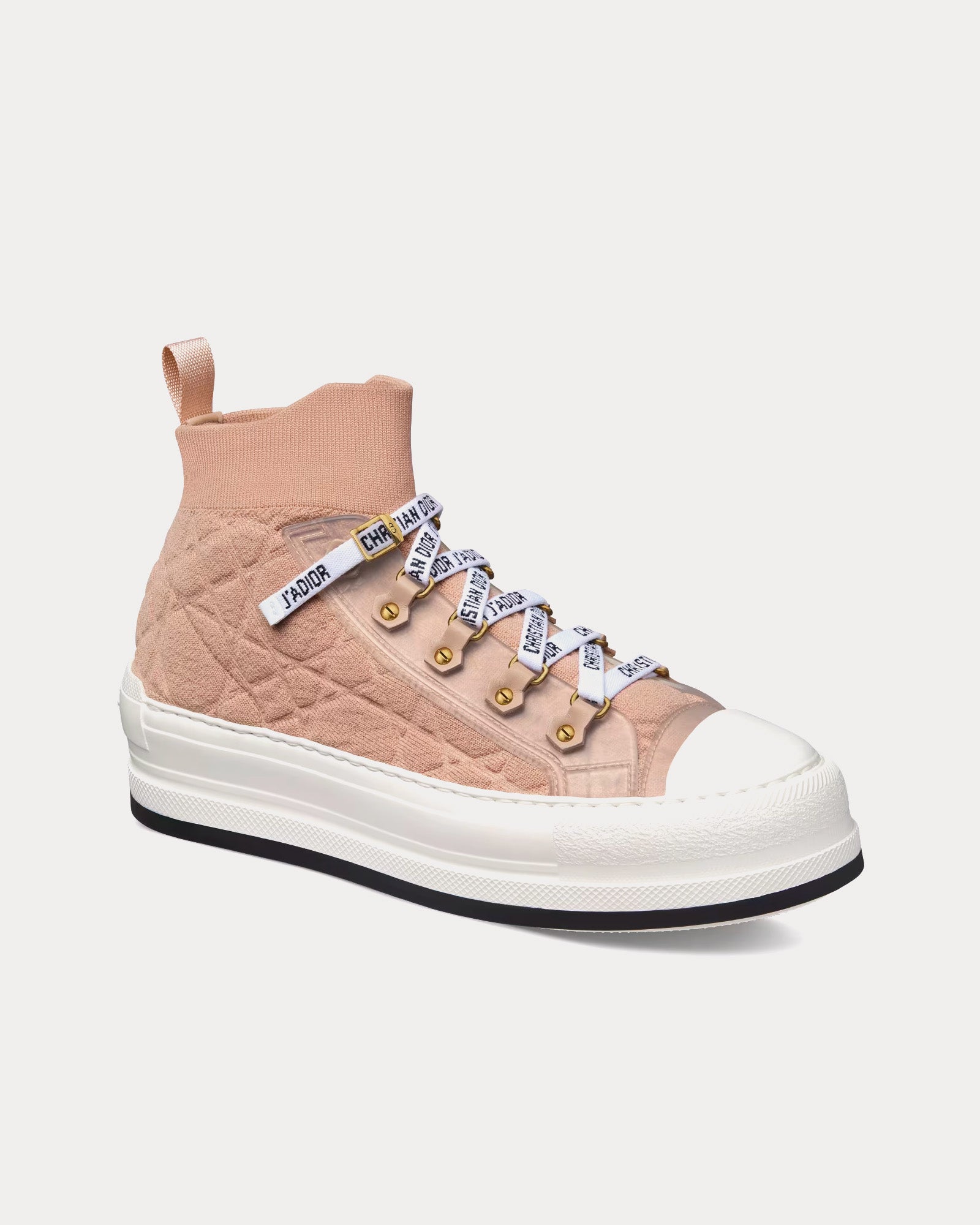 Dior Walk'n'Dior Platform Nude Macrocannage Technical Mesh High Top Sneakers - 3