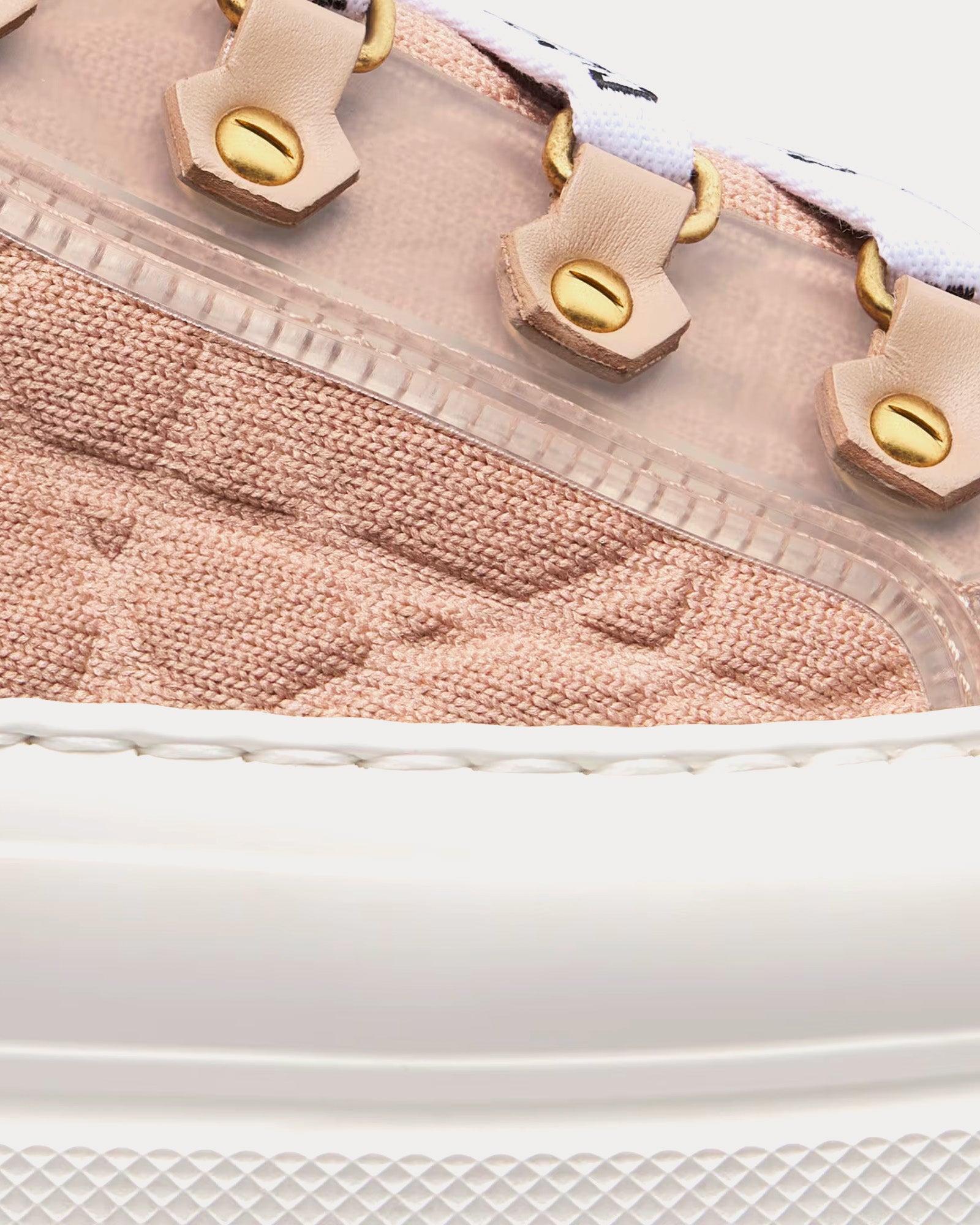 Dior Walk'n'Dior Platform Nude Macrocannage Technical Mesh High Top Sneakers - 5