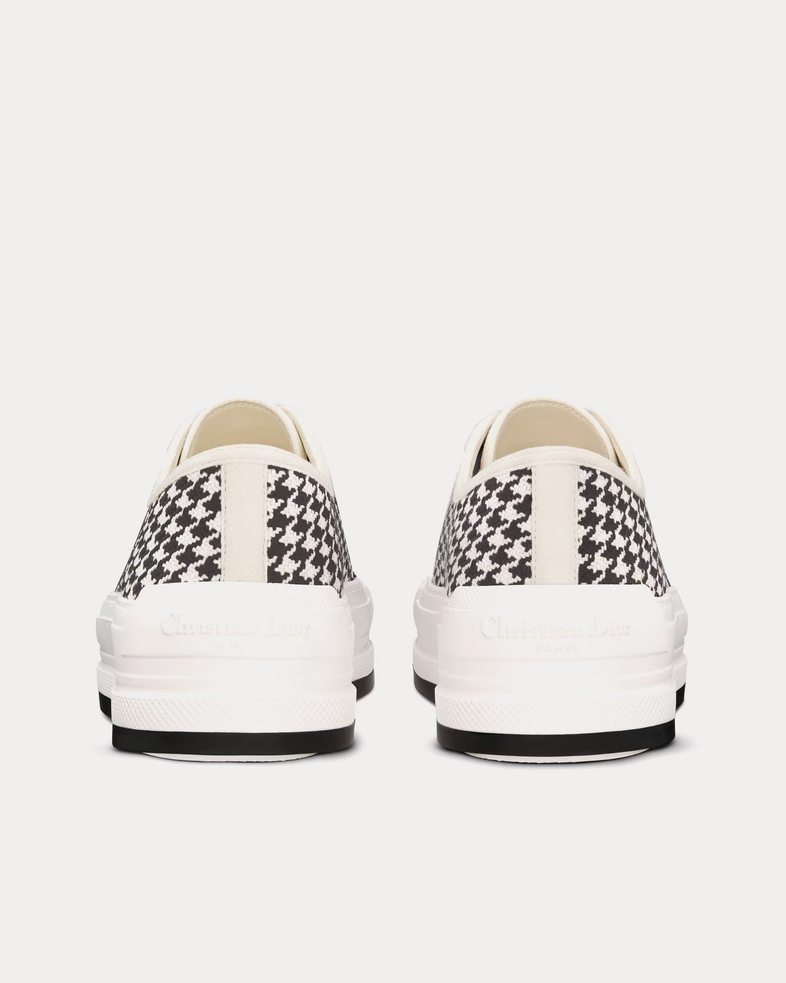 Dior Walk'n'Dior Platform Black and White Micro-Houndstooth Embroidered Cotton Low Top Sneakers - 4