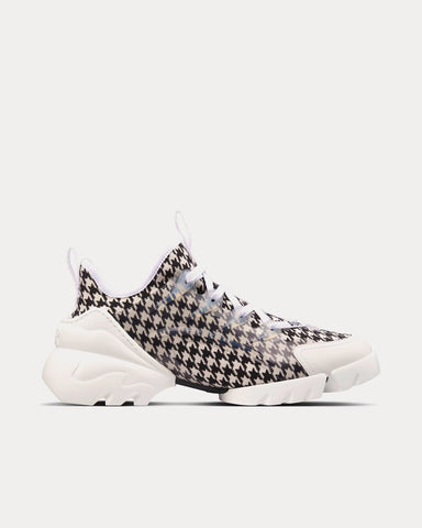 Dior D-Connect Black and White Technical Fabric with Micro-Houndstooth Print Low Top Sneakers