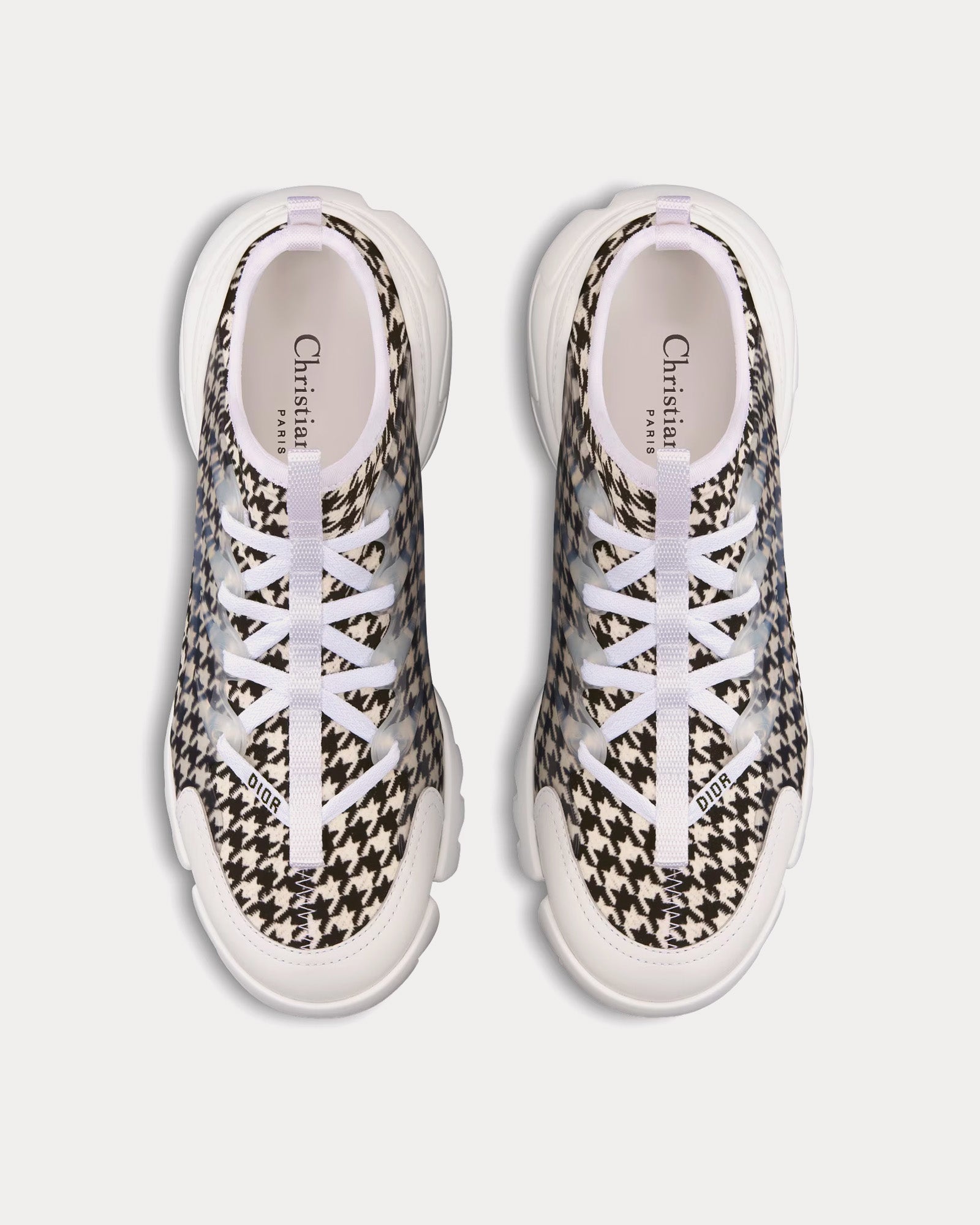 Dior D-Connect Black and White Technical Fabric with Micro-Houndstooth Print Low Top Sneakers - 2