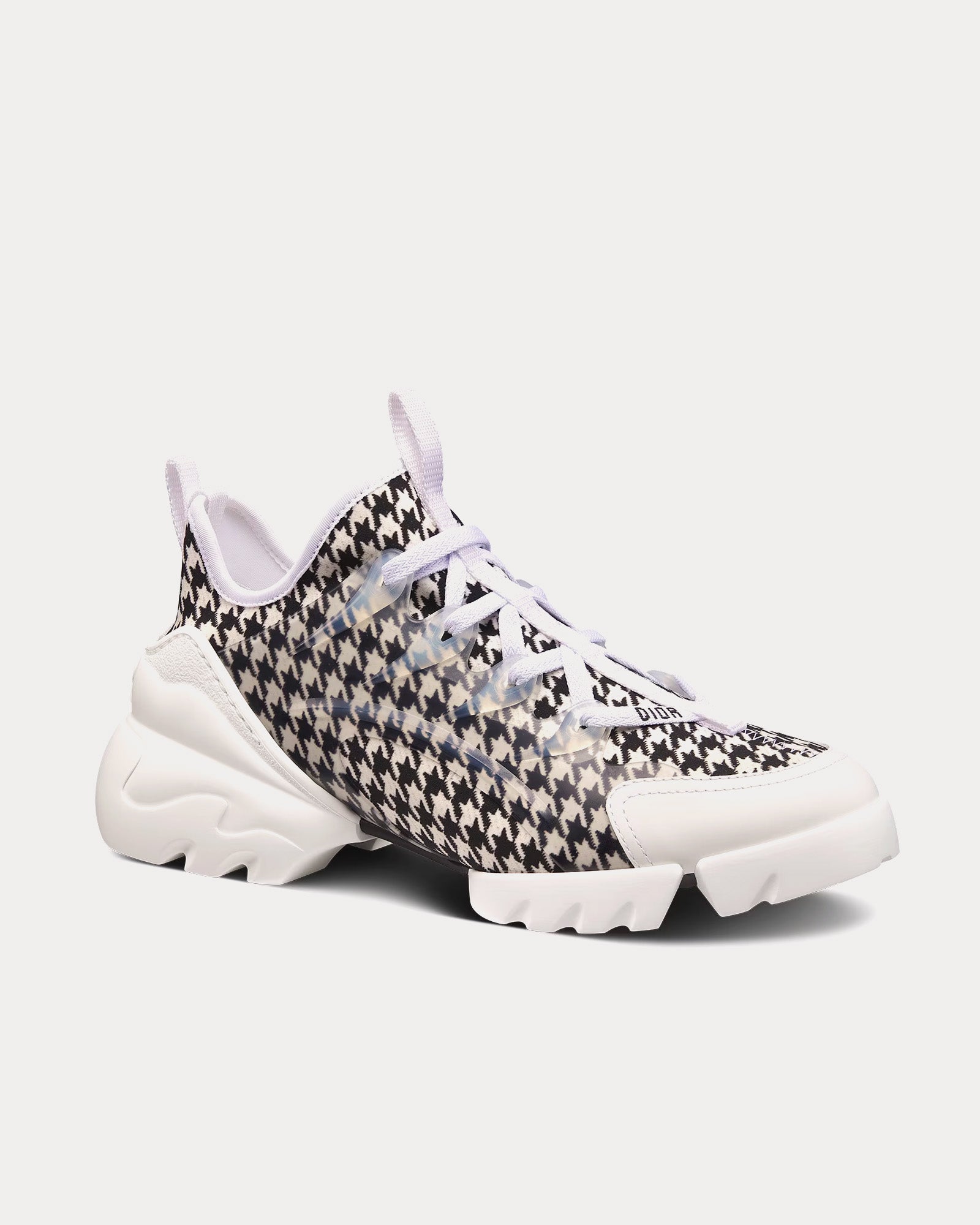 Dior D-Connect Black and White Technical Fabric with Micro-Houndstooth Print Low Top Sneakers - 3