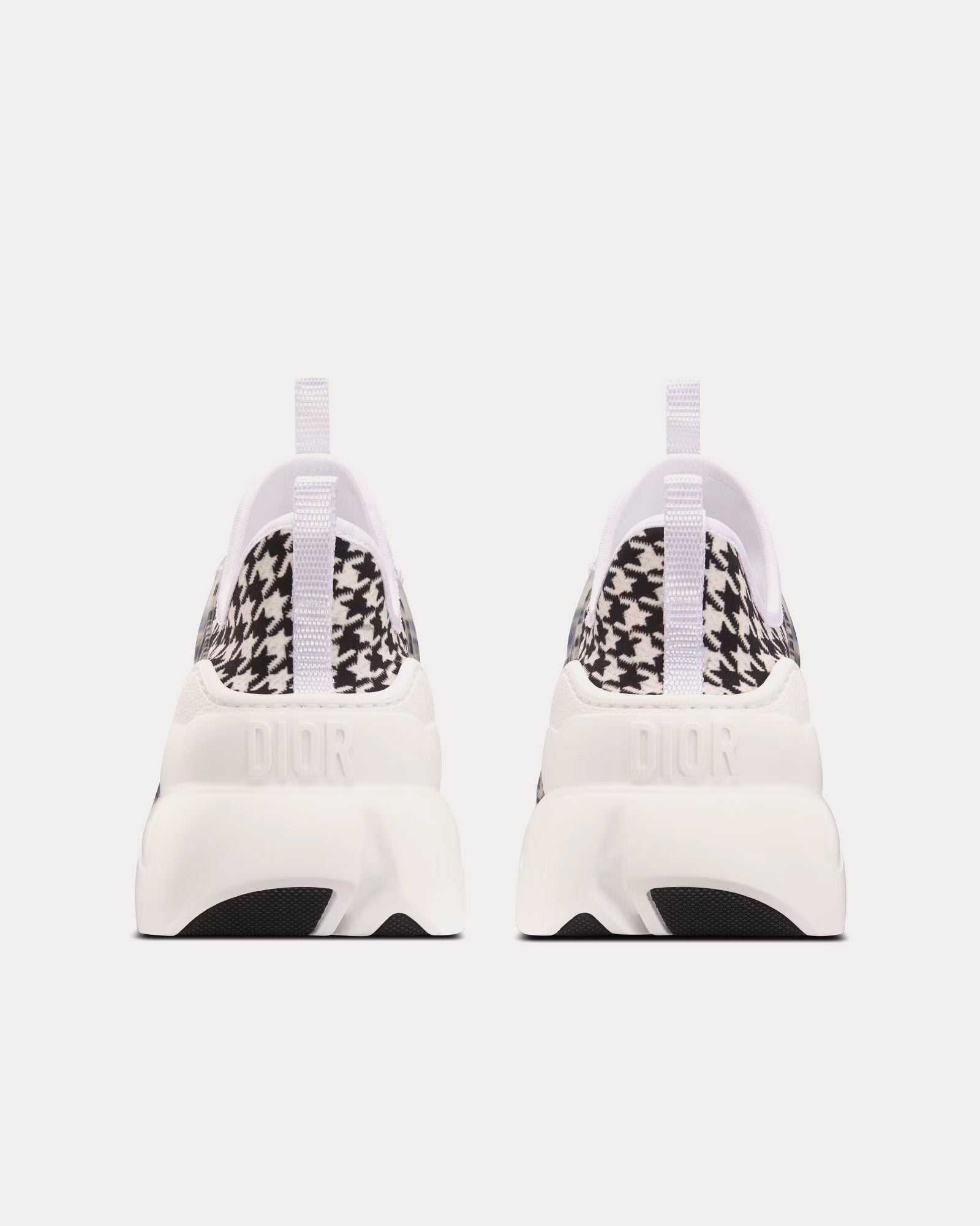 Dior D-Connect Black and White Technical Fabric with Micro-Houndstooth Print Low Top Sneakers - 4