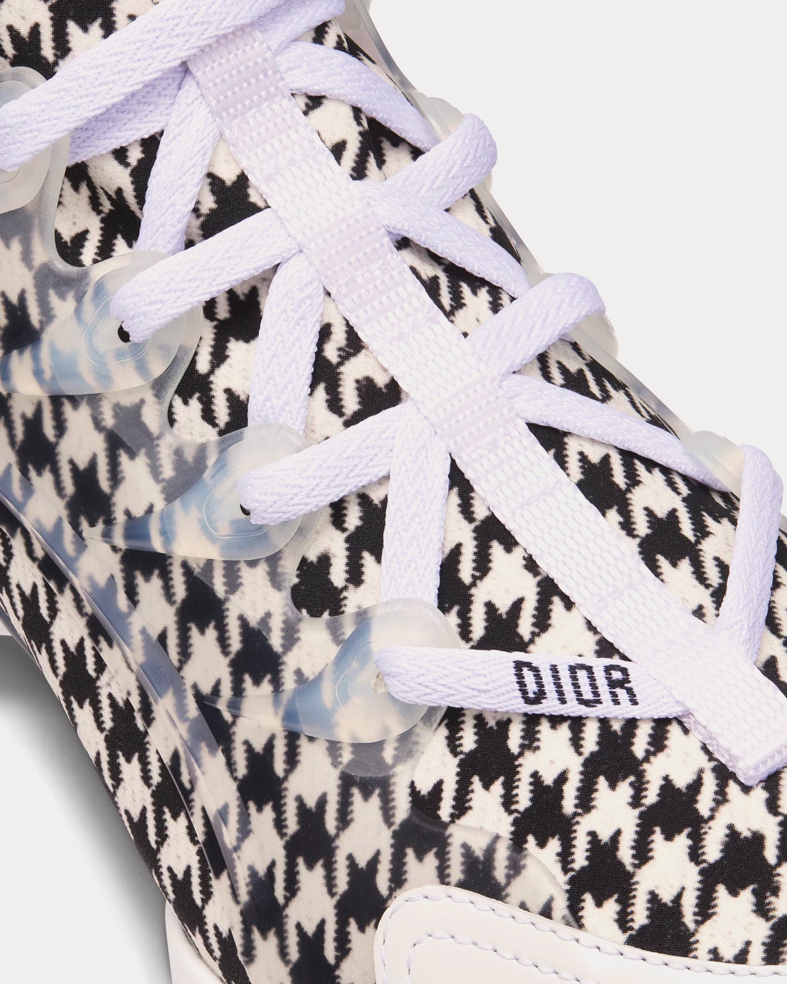 Dior D-Connect Black and White Technical Fabric with Micro-Houndstooth Print Low Top Sneakers - 5