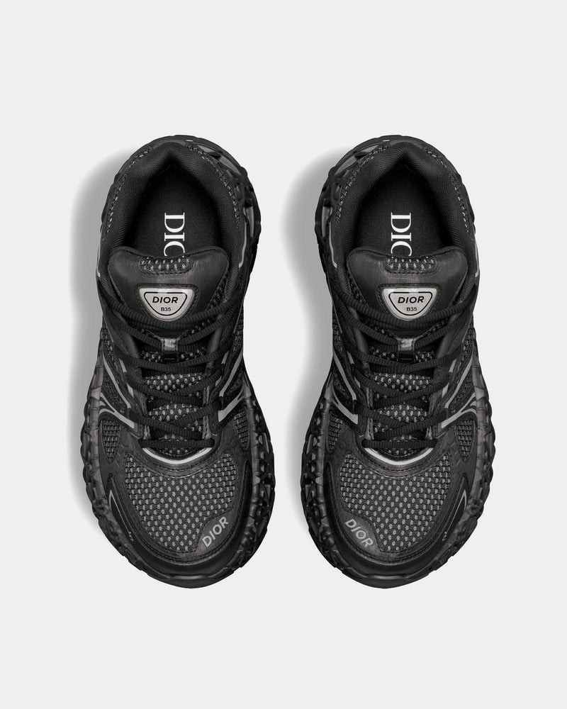 Dior x Kaws B35 NXXT Black Technical Fabric and Black Technical Mesh Low Top Sneakers - 2