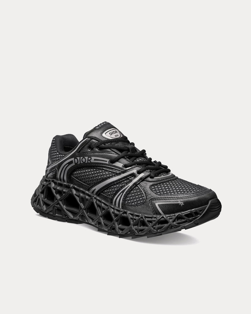 Dior x Kaws B35 NXXT Black Technical Fabric and Black Technical Mesh Low Top Sneakers - 3