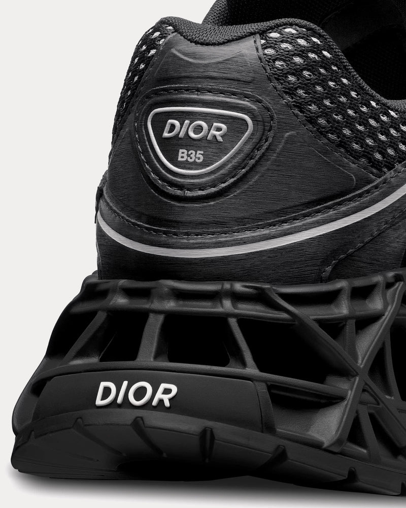 Dior x Kaws B35 NXXT Black Technical Fabric and Black Technical Mesh Low Top Sneakers - 4