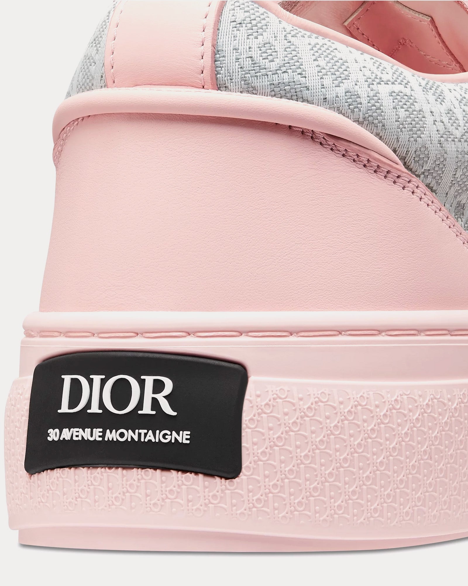 Dior x Kaws B33 Calfskin & Dior Oblique Canvas Pink / Grey / White Low Top Sneakers - 3