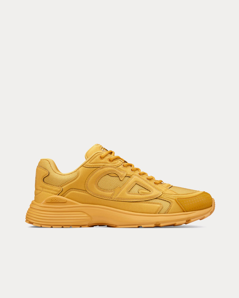 Dior x Stone Island B30 Limited & Numbered Edition Yellow Technical Mesh and Yellow Dyed Cotton Low Top Sneakers - 1