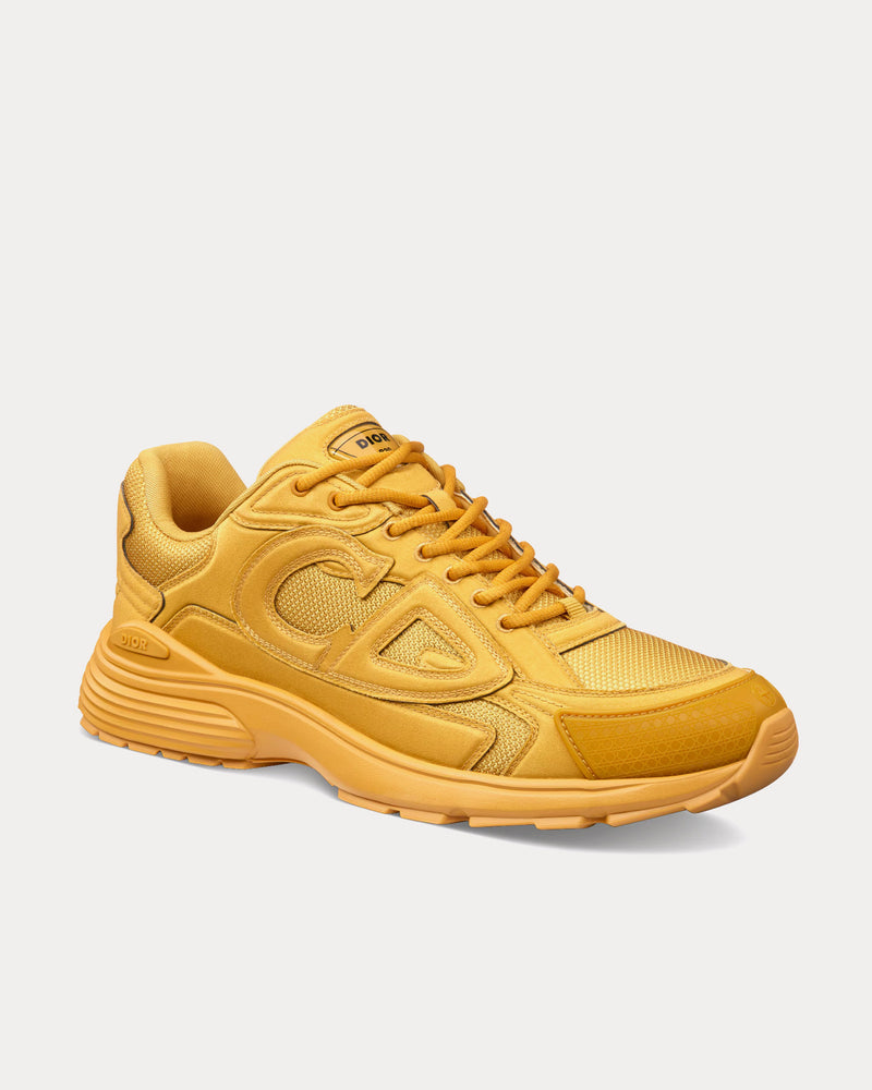 Dior x Stone Island B30 Limited & Numbered Edition Yellow Technical Mesh and Yellow Dyed Cotton Low Top Sneakers - 3