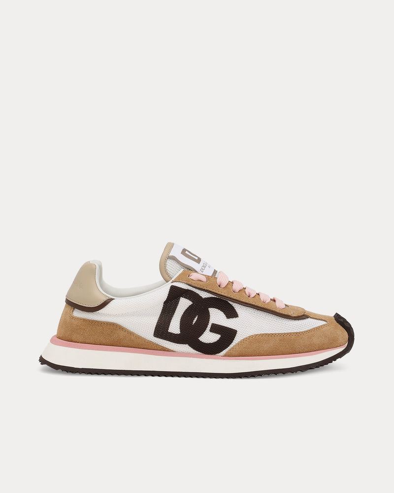 Dolce & Gabbana DG Cushion Mixed Material Brown Low Top Sneakers - 1