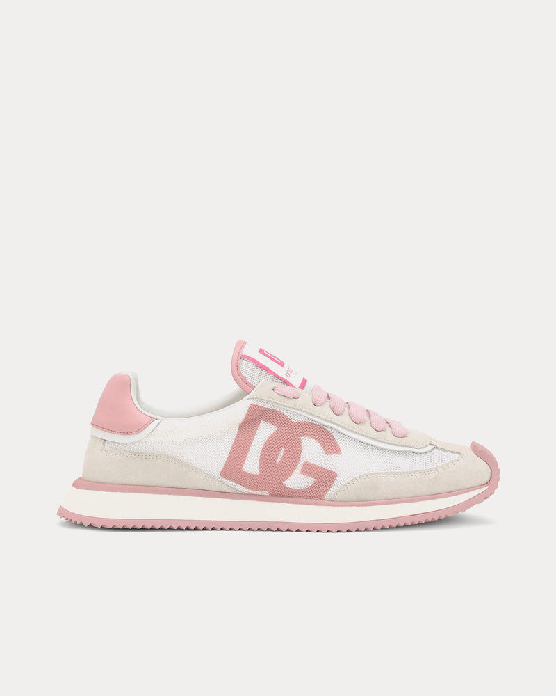 Dolce & Gabbana DG Cushion Mixed Material Pink Low Top Sneakers - 1