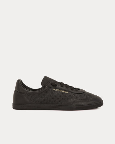 Dolce & Gabbana Saint Tropez Perforated Calfskin Black Low Top Sneakers