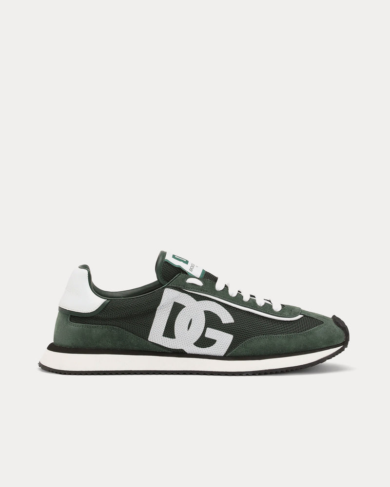 Dolce & Gabbana DG Cushion Mixed Material Green Low Top Sneakers - 1