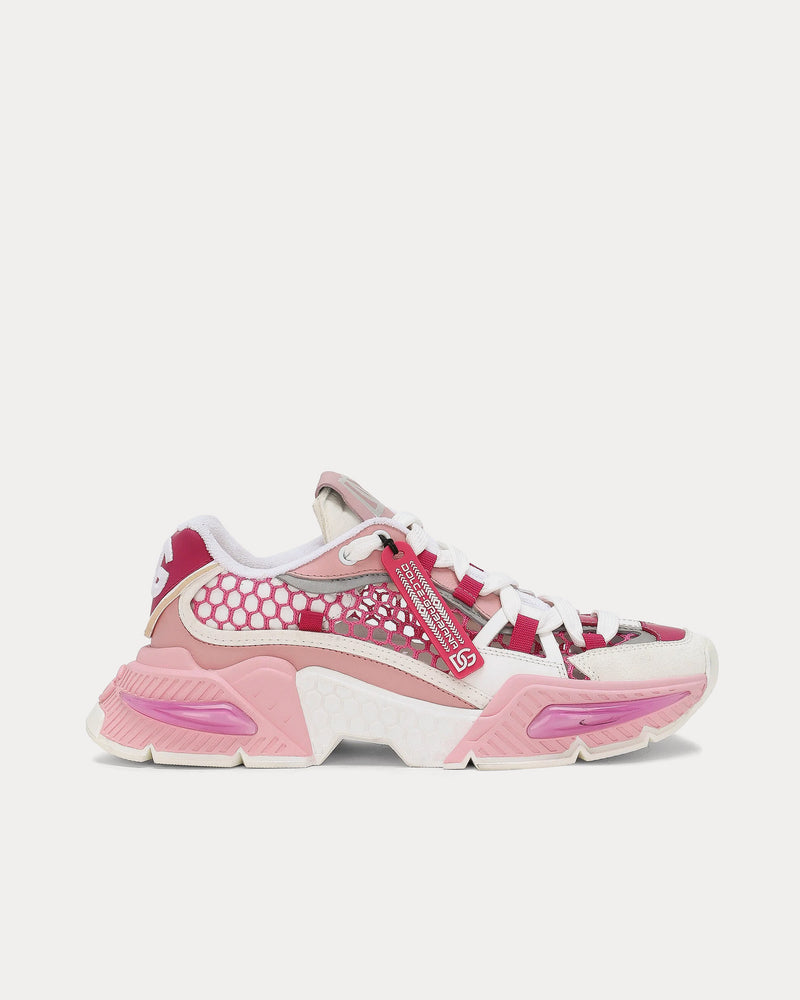 Dolce & Gabbana Airmaster Mixed Materials Fuchsia Low Top Sneakers - 1