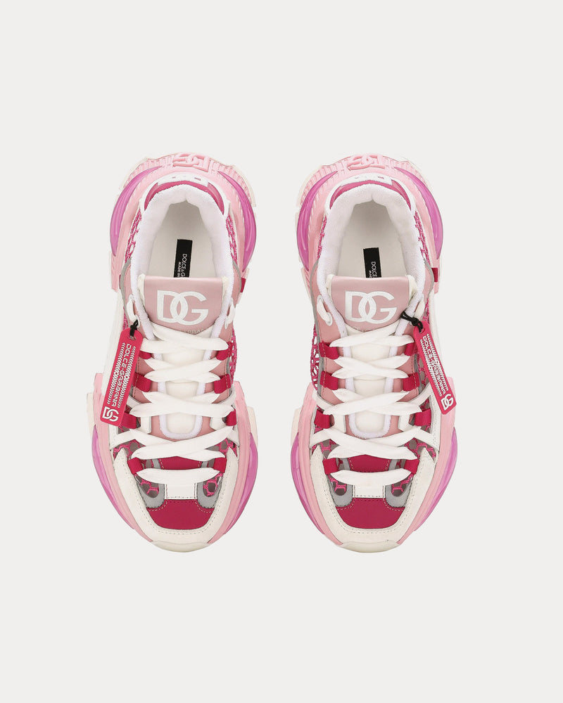 Dolce & Gabbana Airmaster Mixed Materials Fuchsia Low Top Sneakers - 2