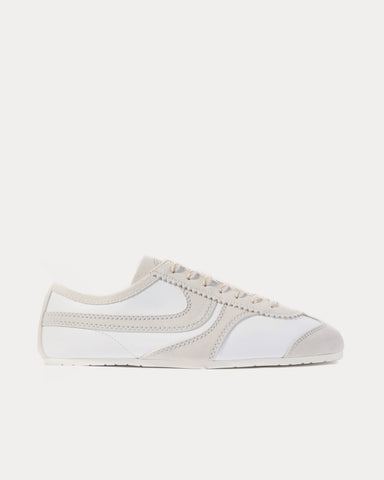 Dries Van Noten Dustin Suede-Trimmed White Low Top Sneakers