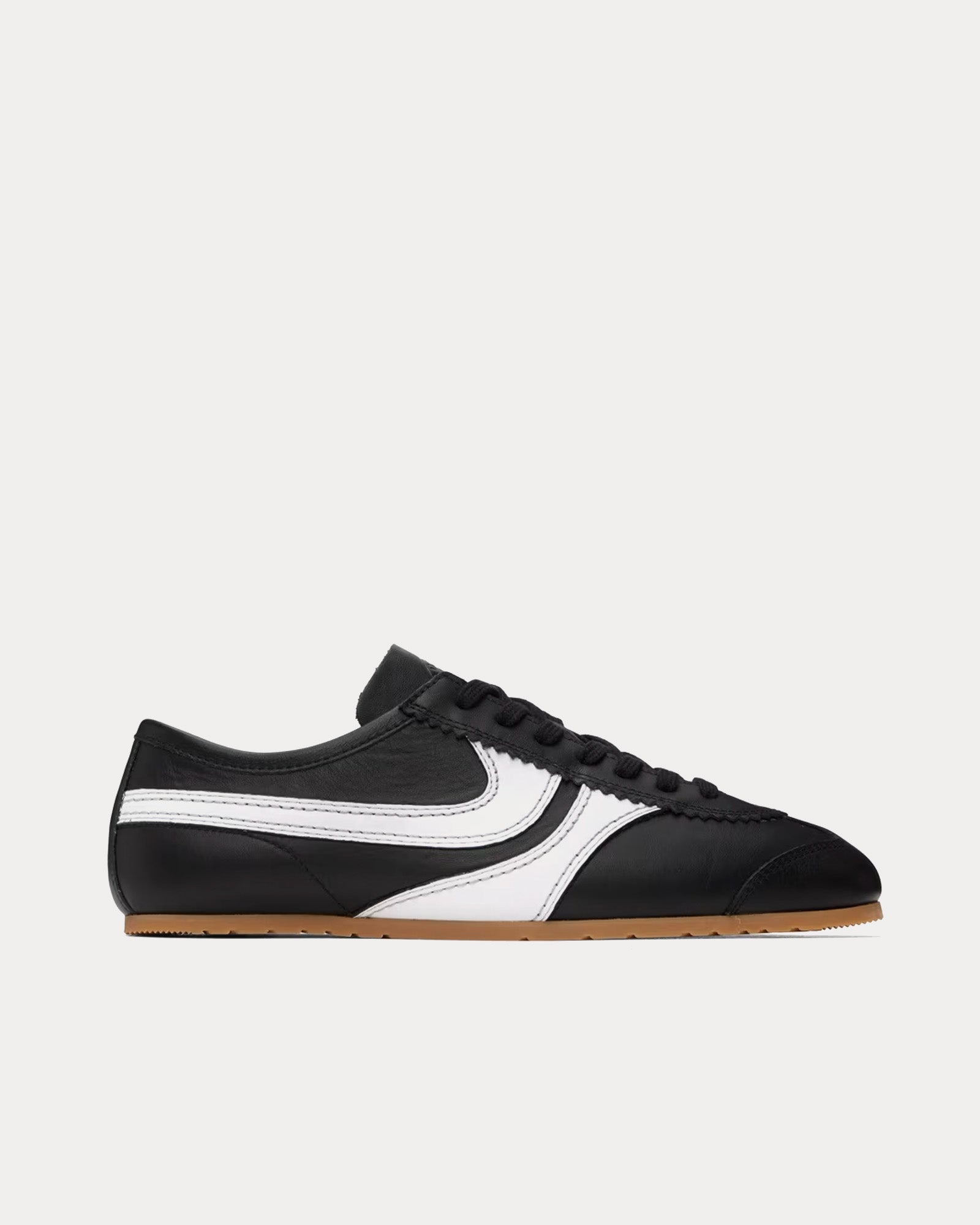 Dries Van Noten 70's Leather Black / White Low Top Sneakers - 1