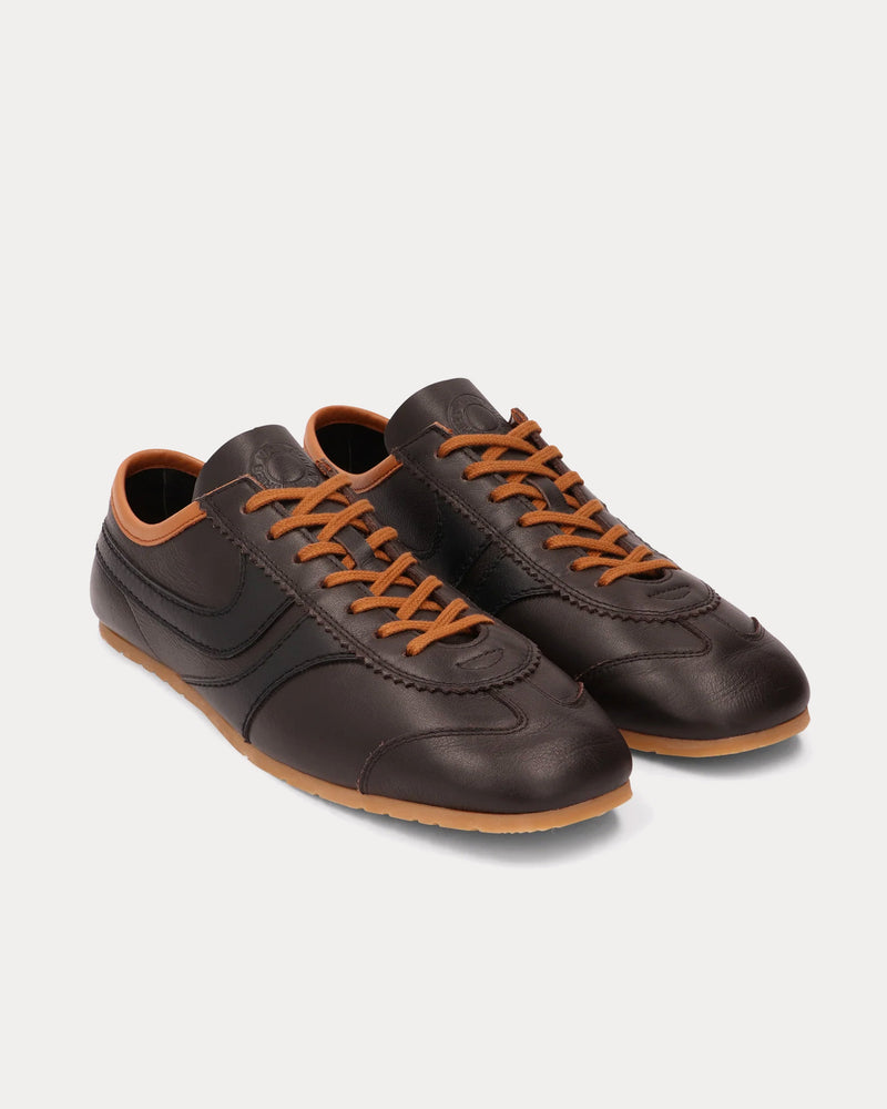 Dries Van Noten Dustin Leather Dark Brown Low Top Sneakers - 2