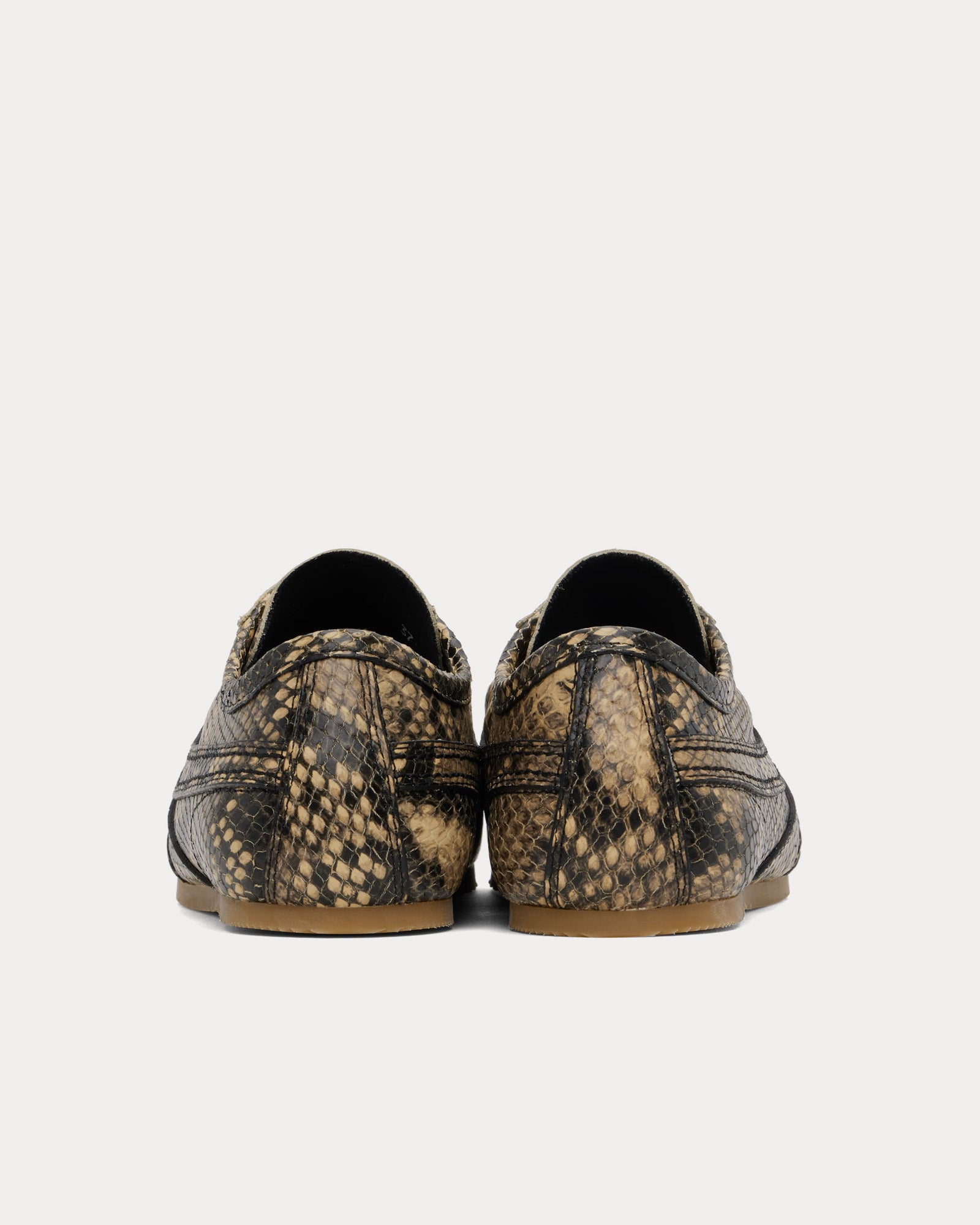 Dries Van Noten 70's Snake-Embossed Beige Low Top Sneakers - 3