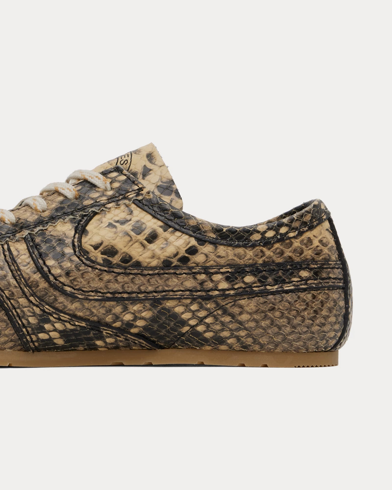 Dries Van Noten 70's Snake-Embossed Beige Low Top Sneakers - 4