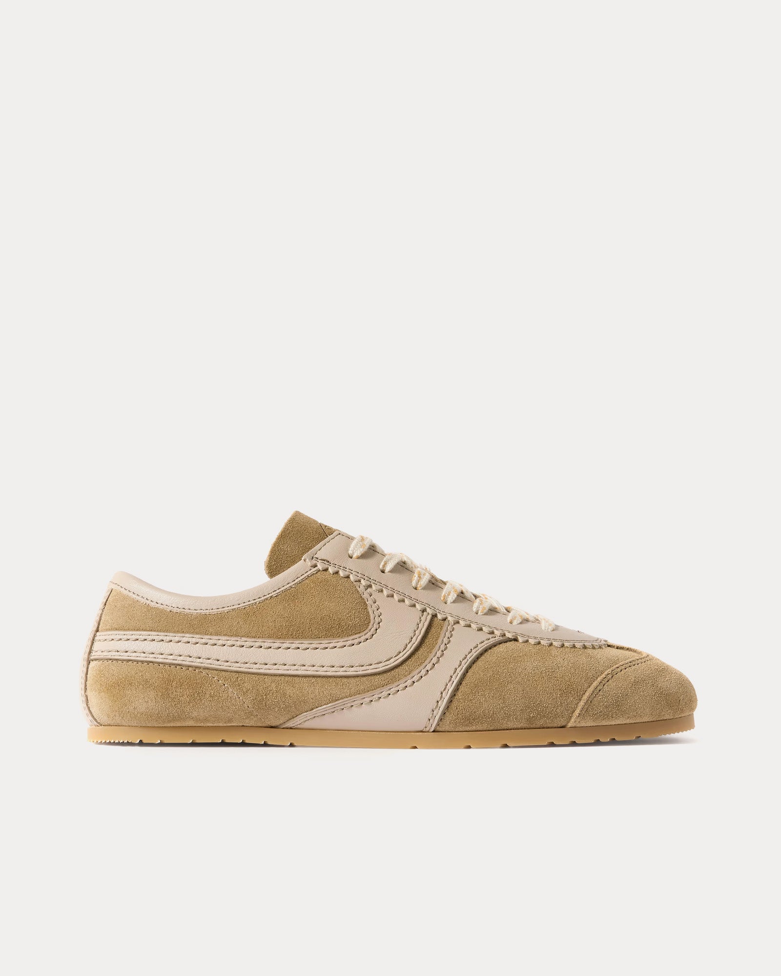 Dries Van Noten 70's Suede Beige Low Top Sneakers - 1