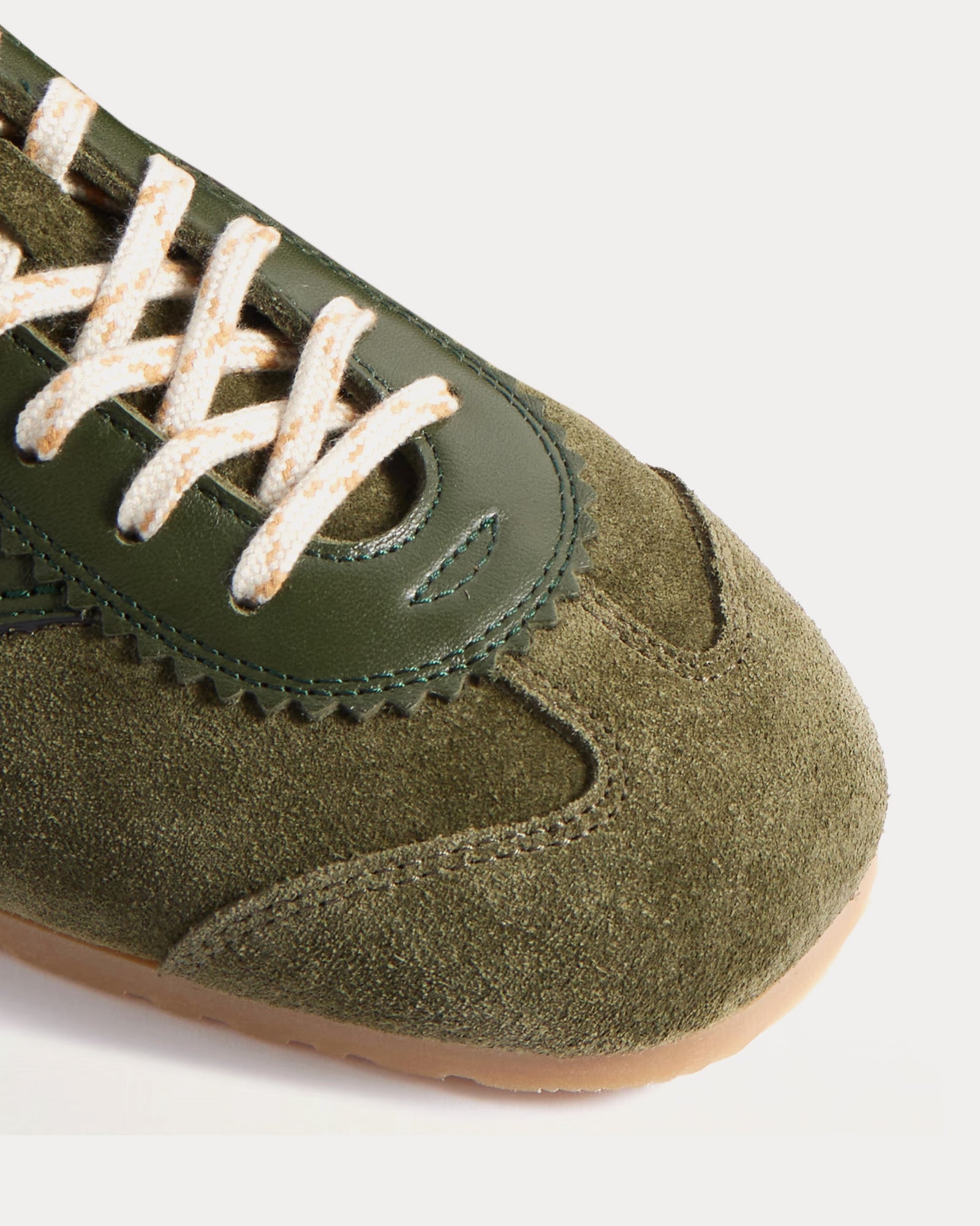 Dries Van Noten 70's Suede Green Low Top Sneakers - 2