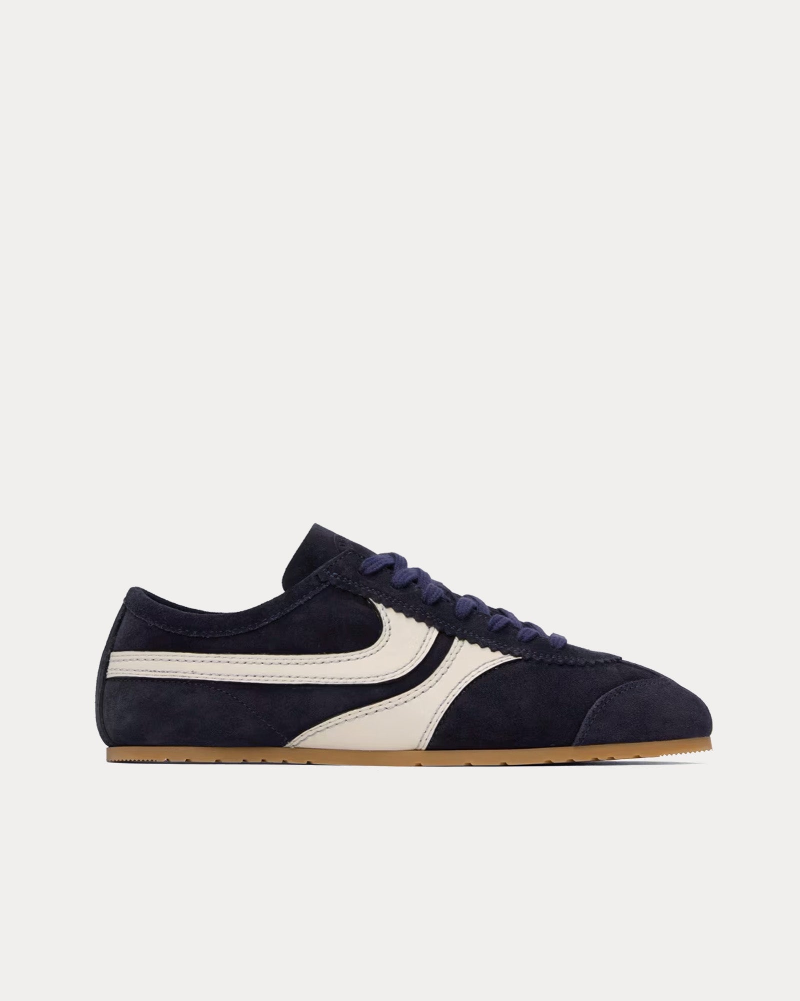 Dries Van Noten 70's Suede Navy Low Top Sneakers - 1