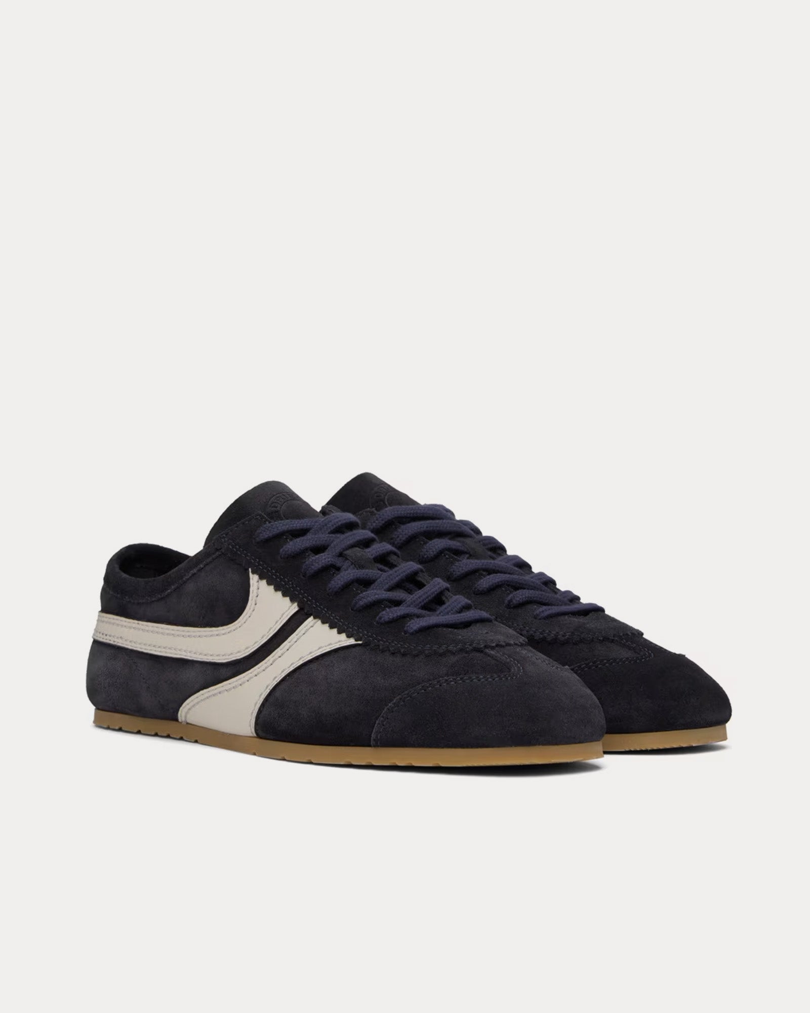 Dries Van Noten 70's Suede Navy Low Top Sneakers - 2