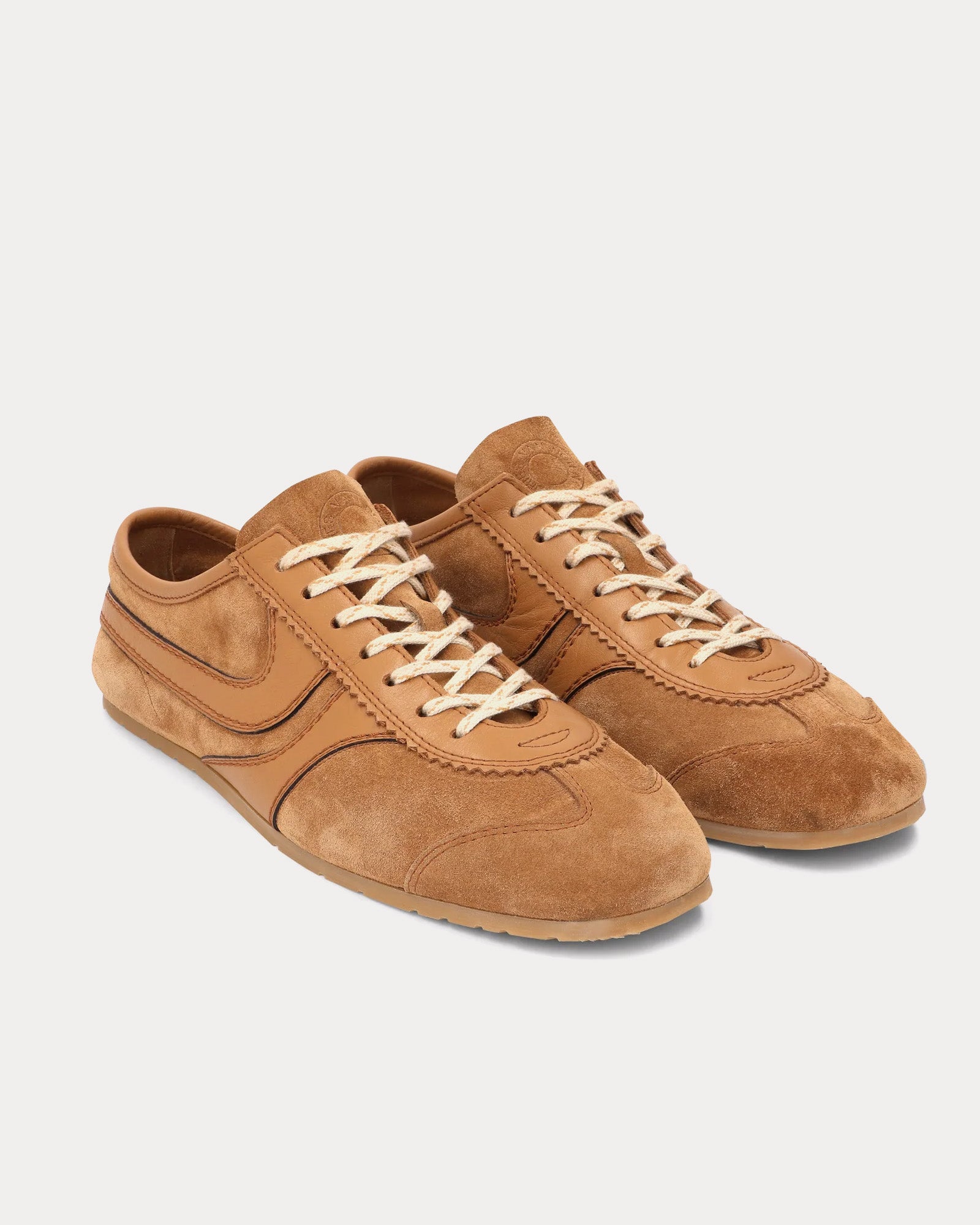 Dries Van Noten 70's Suede Tan Low Top Sneakers - 2