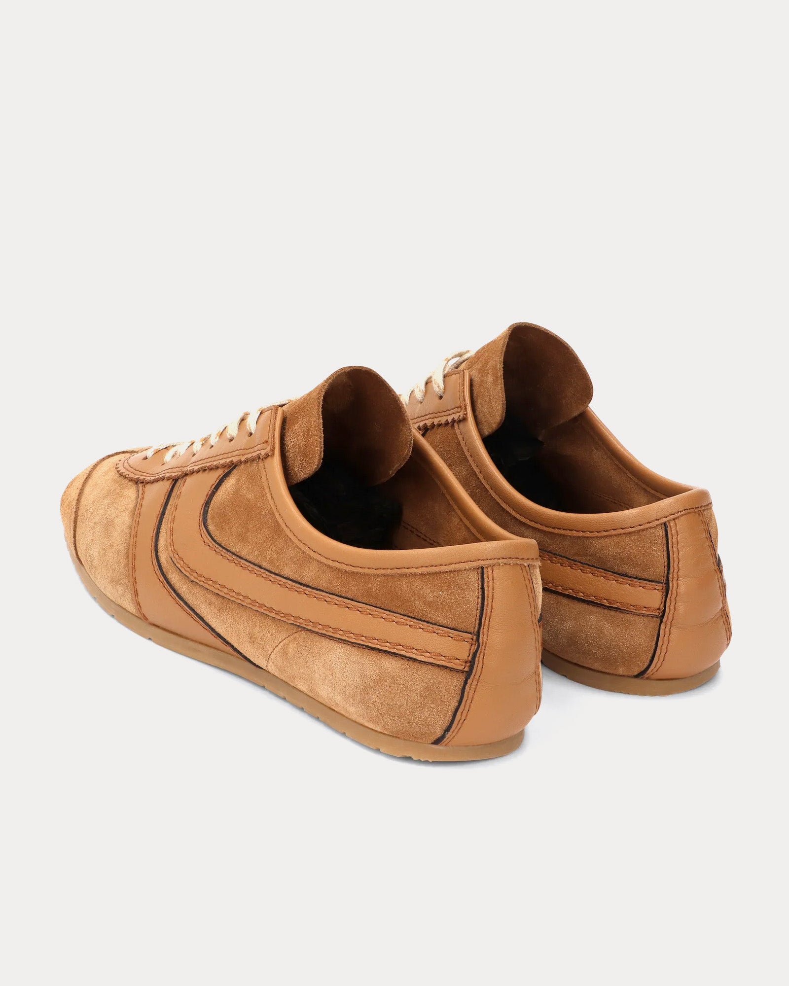 Dries Van Noten 70's Suede Tan Low Top Sneakers - 3