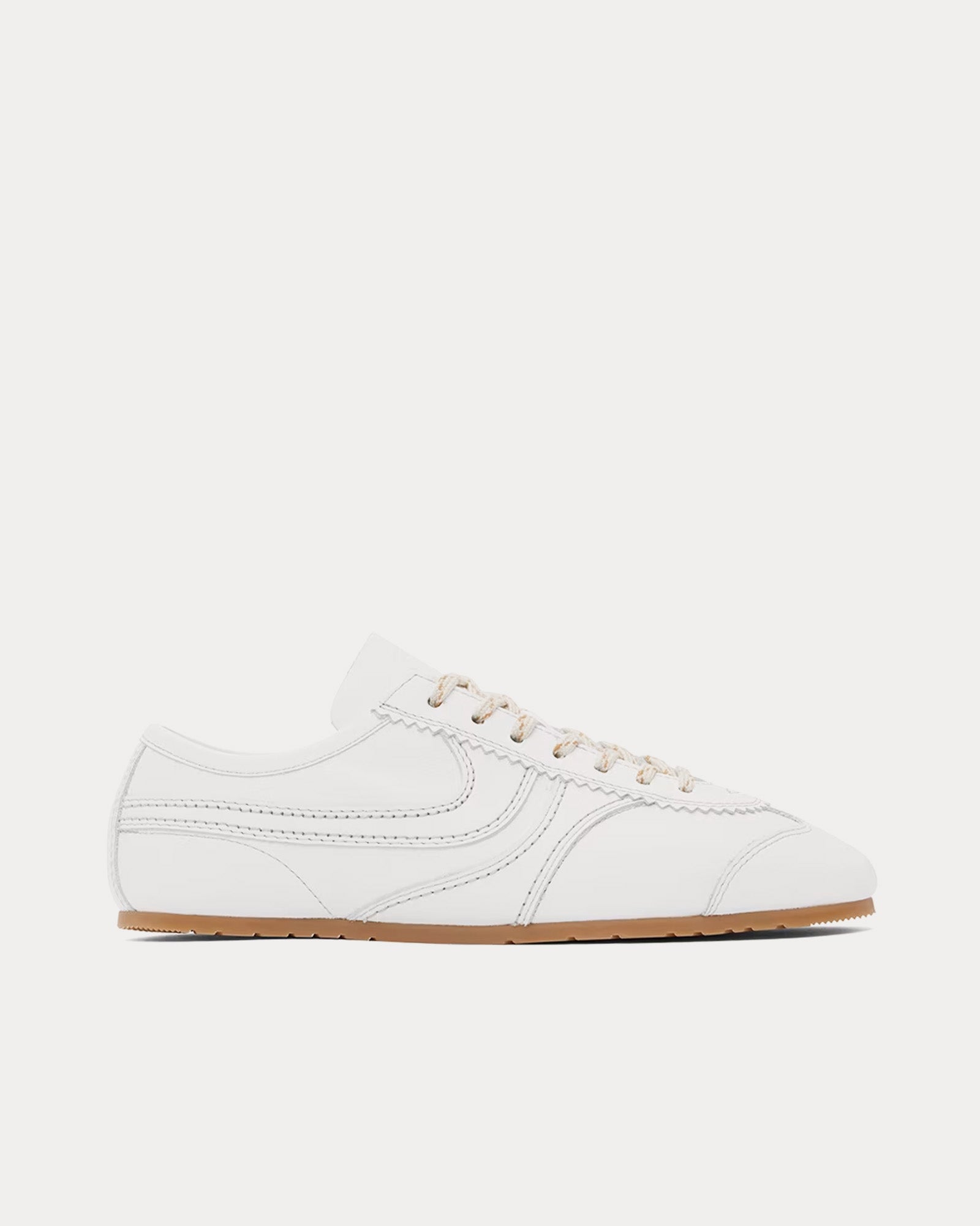 Dries Van Noten 70's Leather White Low Top Sneakers - 1