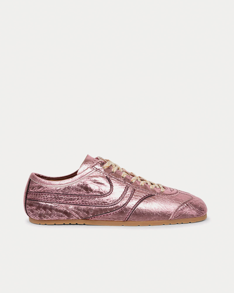 Dries Van Noten Dustin Leather Pink Low Top Sneakers - 1