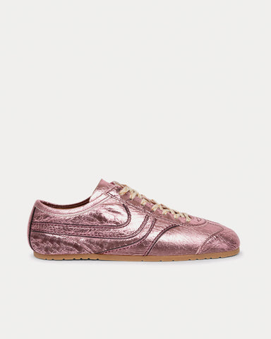 Dries Van Noten 70's Leather Pink Low Top Sneakers