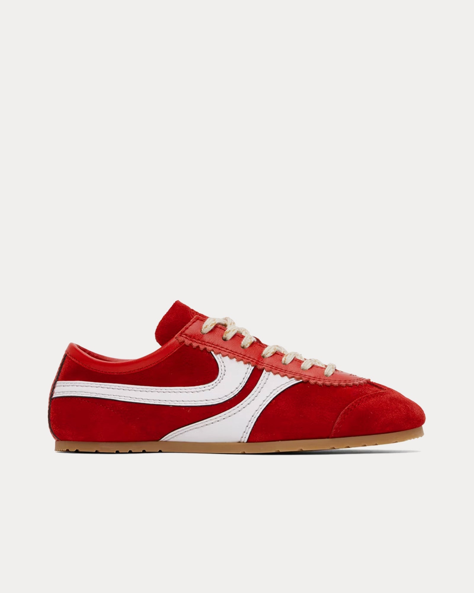 Dries Van Noten 70's Suede Red Low Top Sneakers - 1