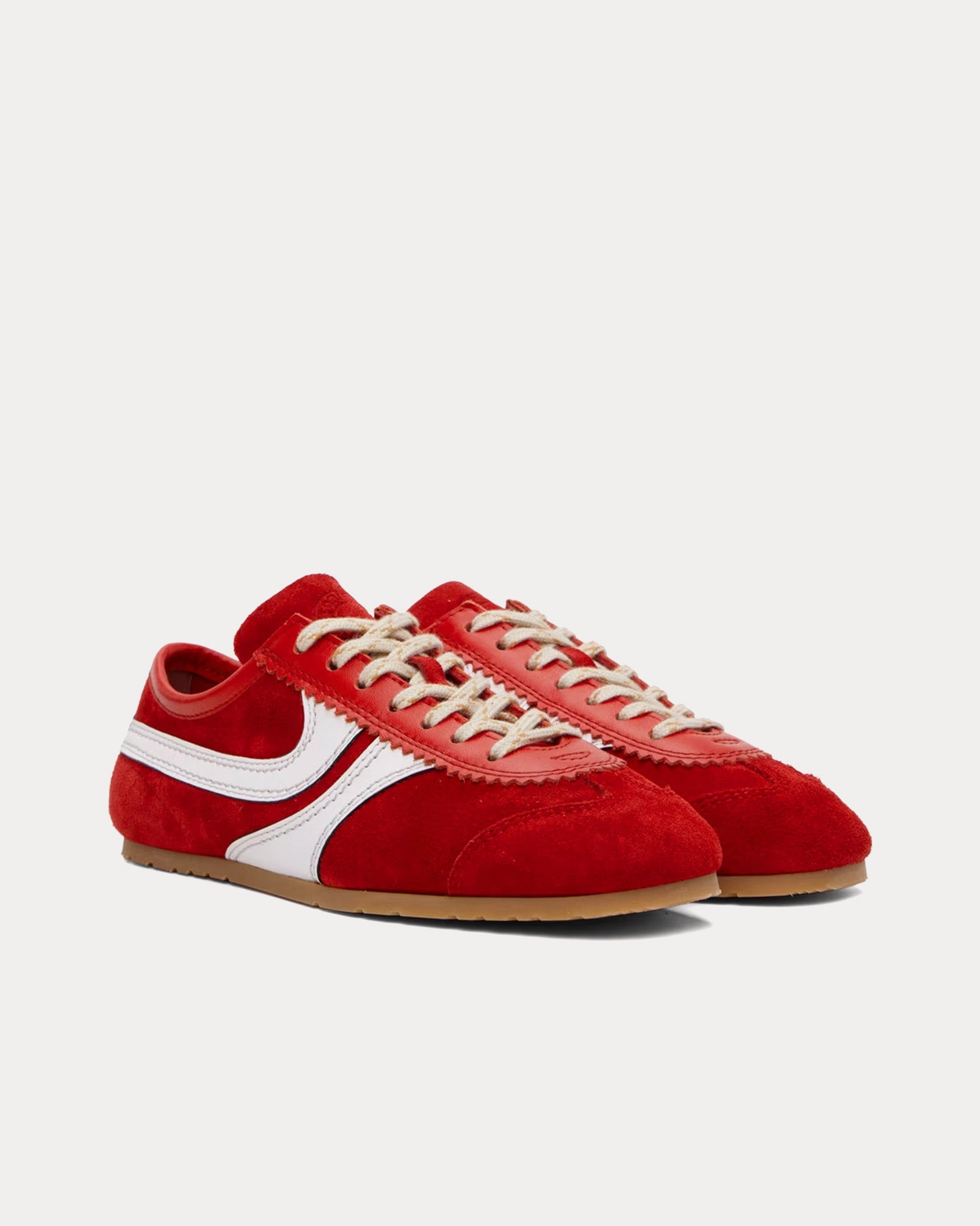 Dries Van Noten 70's Suede Red Low Top Sneakers - 2