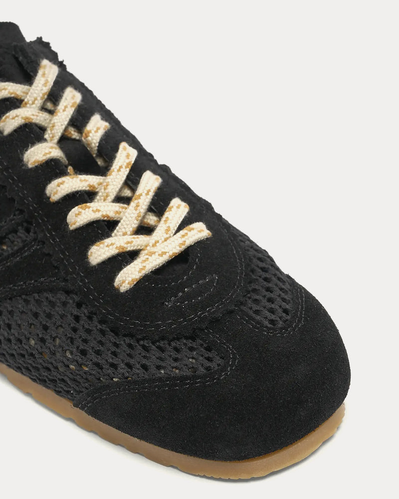 Dries Van Noten Dustin Mesh Leather Black Low Top Sneakers - 4