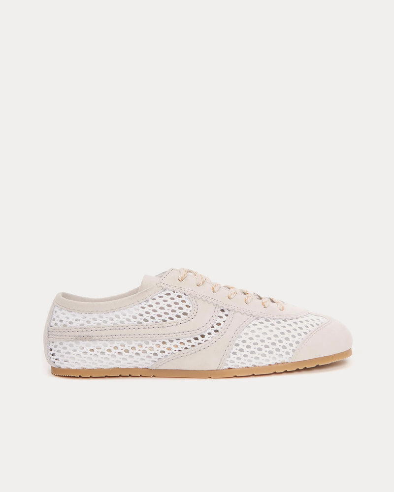 Dries Van Noten Dustin Mesh Leather White Low Top Sneakers - 1