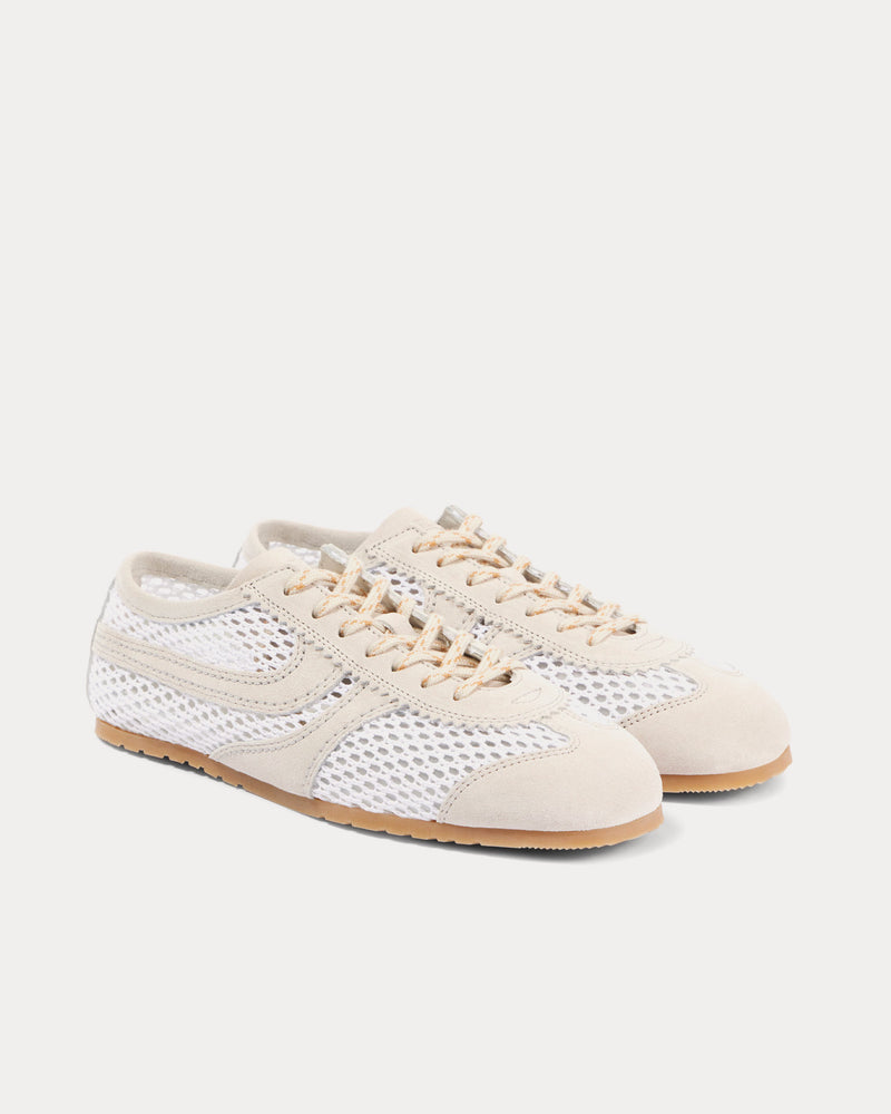 Dries Van Noten Dustin Mesh Leather White Low Top Sneakers - 2