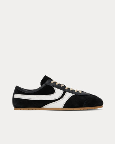 Dries Van Noten Dustin Suede Leather Black Low Top Sneakers