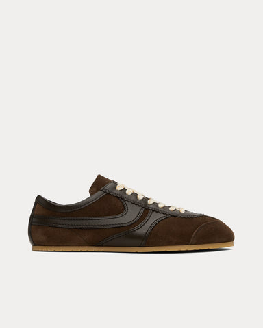 Dries Van Noten Dustin Suede Leather Dark Brown Low Top Sneakers