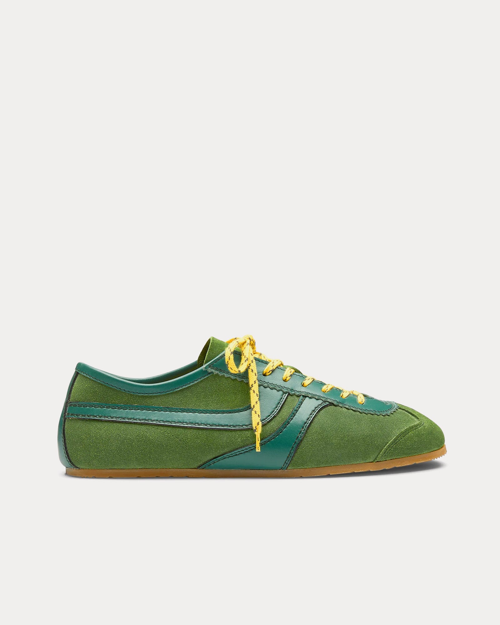 Dries Van Noten 70's Suede Green Low Top Sneakers - 1