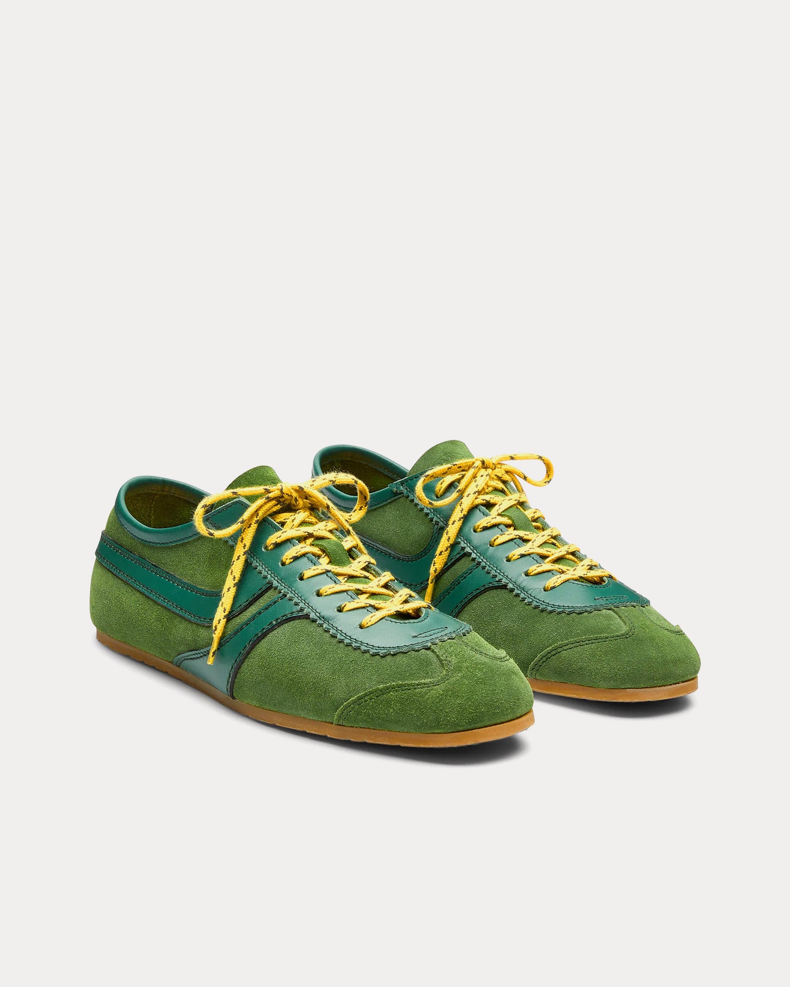 Dries Van Noten 70's Suede Green Low Top Sneakers - 2