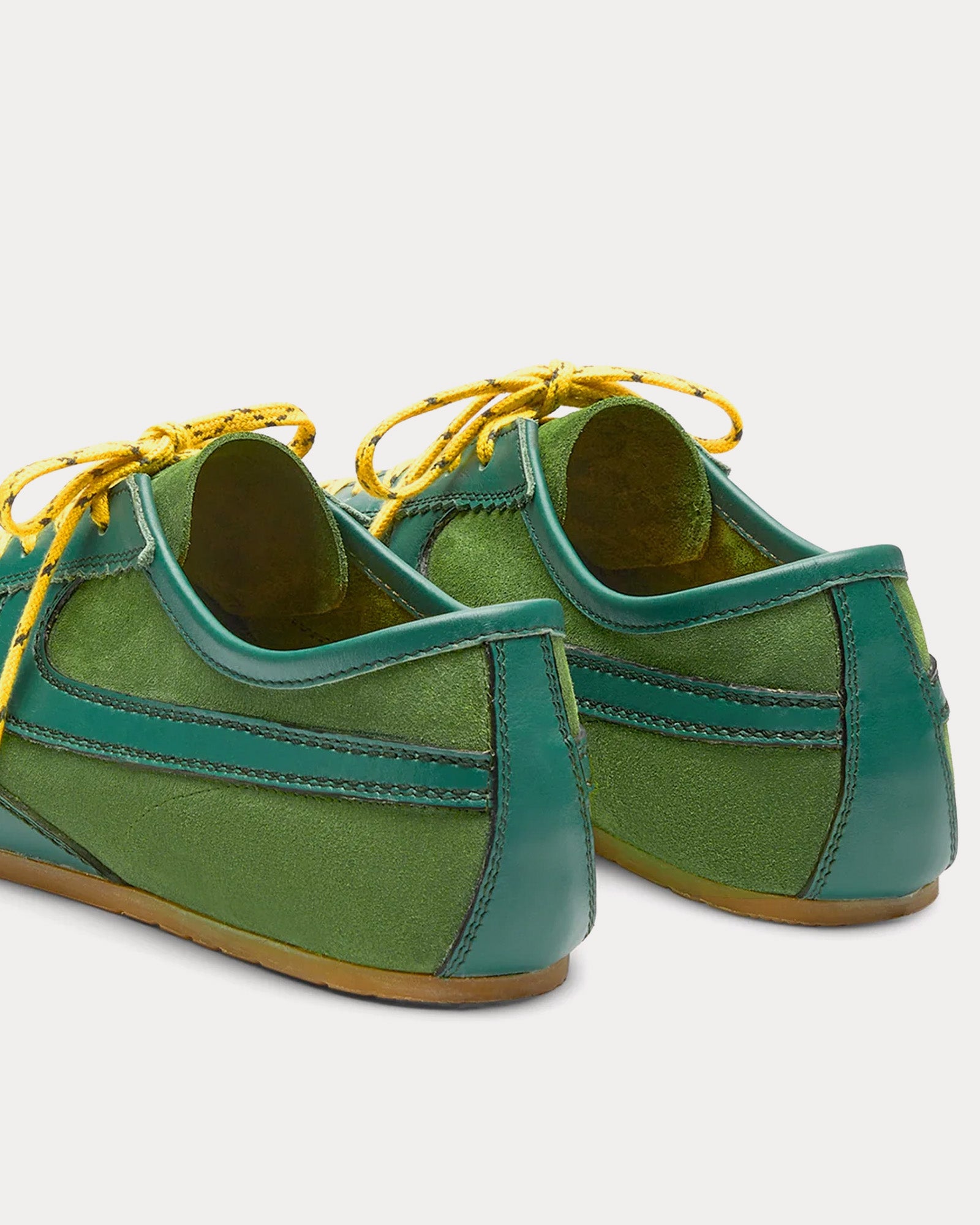 Dries Van Noten 70's Suede Green Low Top Sneakers - 3